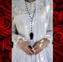 Load image into Gallery viewer, Coffin Rosary Style Necklace