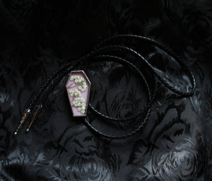 Bolo Tie - Bubblegum Pink and Rice Flower