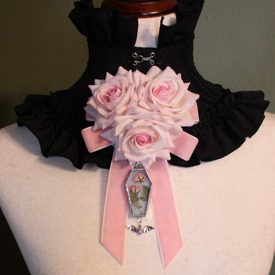Dearly Departed Corsage - Pink Ribbon, Pink Roses, Pink Roses