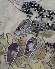 Load image into Gallery viewer, Floral Coffin Rosary - Sanguine, Cramer's 88, Garnet
