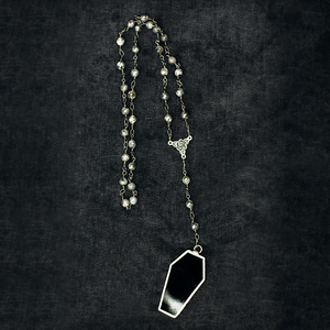 Coffin Rosary Style Necklace