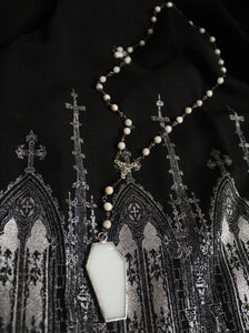 Coffin Rosary Style Necklace