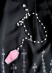 Coffin Rosary Style Necklace